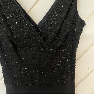 S.L. Fashions Black Evening Dress with sequin details, SZ 12